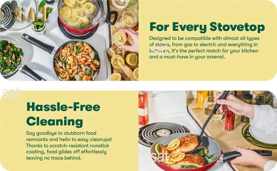 Benefit 1 All Stoves Compatible and Nonstick Surface