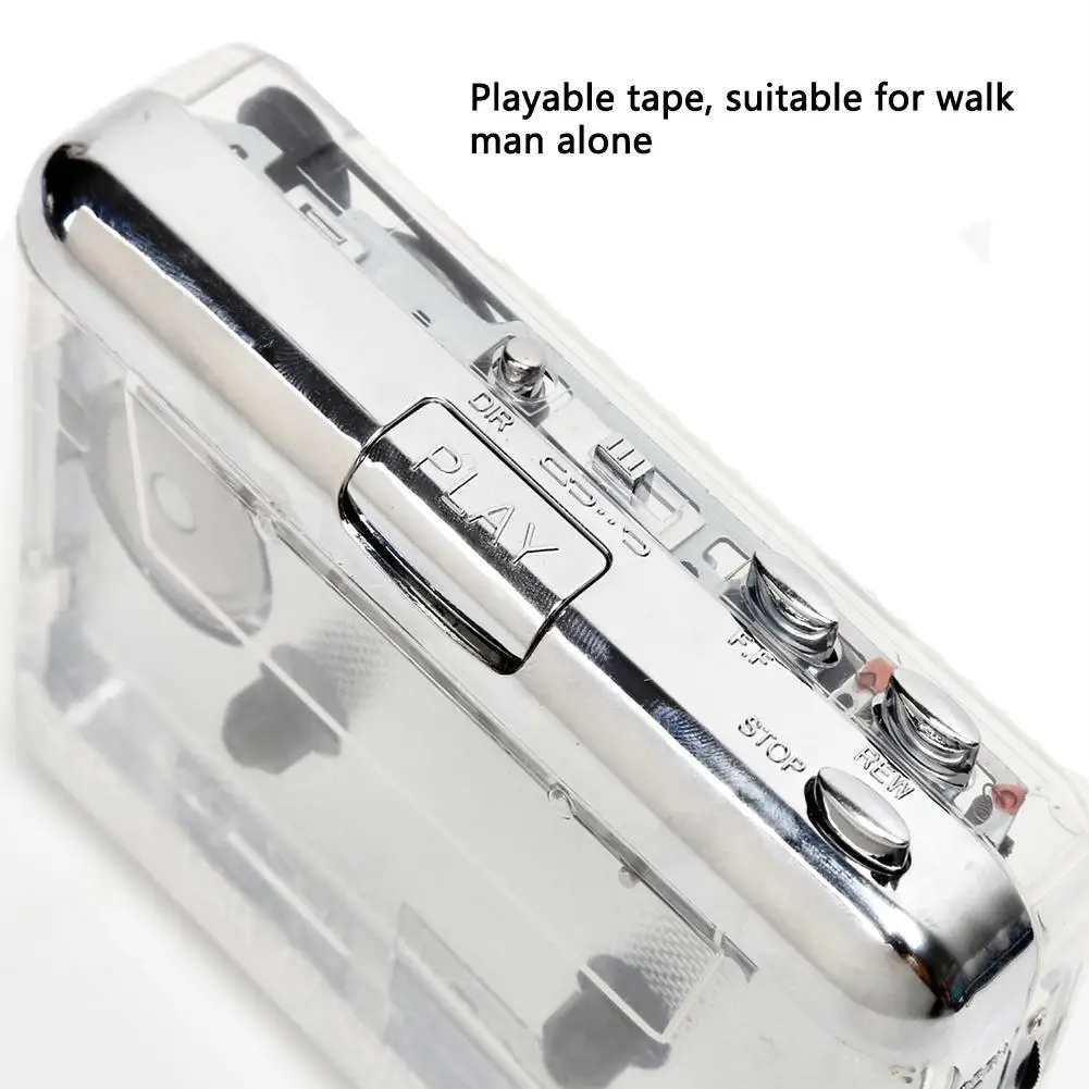 USB Cassette Player Portable Tape Recorder To Mp3 Full Transparent Shell Type-c Port Convert Walkman Tape To CD Cassette Recorde