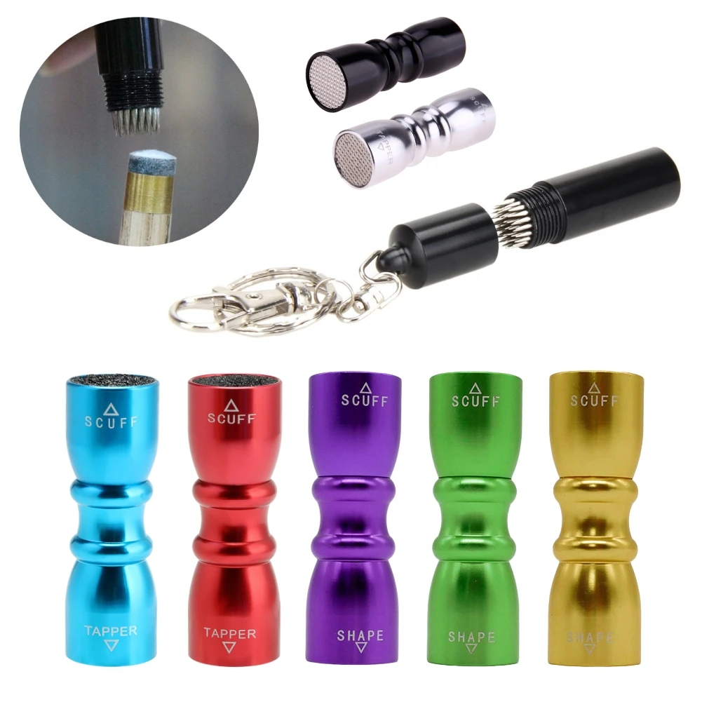 Snooker Pool Cue Tip Shaper Easy Carry Billiard Cue Tip Scuffer Burnisher Training Metal Billiard Accessories