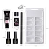 Poly Nail Gel Kit with 6W LED Lamp, All-In-One Set for Manicure, Semi-Permanent Extension Gel and Acrylic French Nails with Tool 5