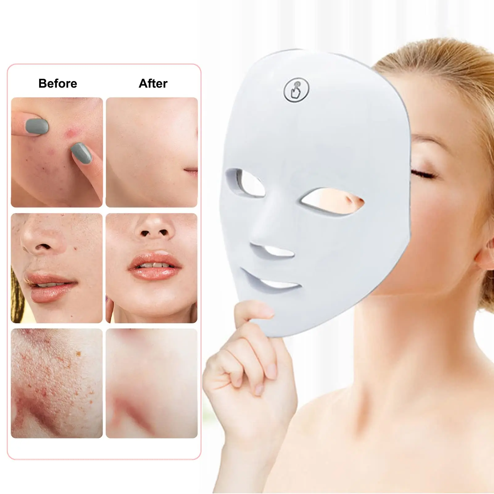 LESEN 7 Color LED Face Mask Photon Therapy Anti Acne Wrinkle Face Whiten  Skin Rejuvenation Skin Care Beauty Mask Machine - AliExpress