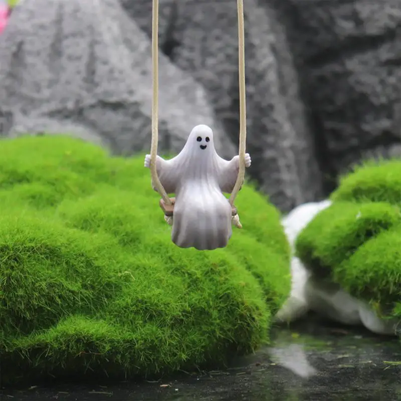 Ghost Car Decorations Swinging Charm Pendant Car Mirrors Interior Accessories Rear View Mirrors Hanging Ornaments