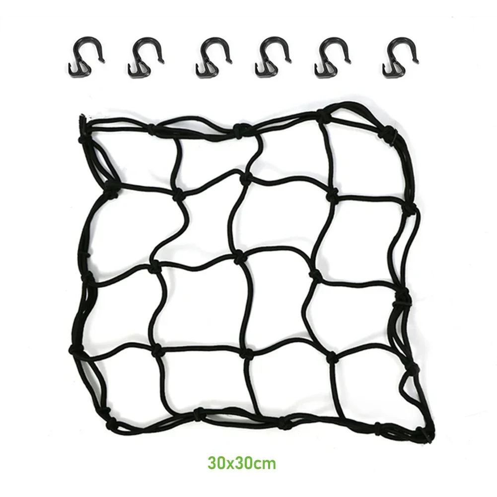 Motorcycle Luggage Net Bike 6 Hooks Hold down Fuel Tank Luggage Mesh Web Bungee Black Motorcycle Bike 6 Hooks Tank Car styling