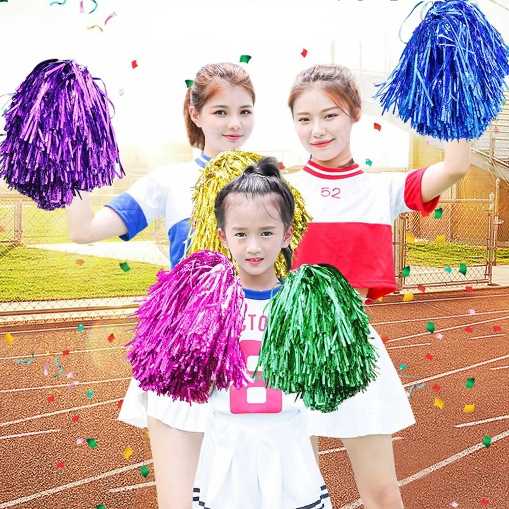 Cheerleading Pom Poms 1PC Double Hole Handle Game Competition Flower Ball