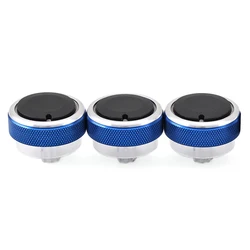 Set of 3 Aluminum Alloy Car Air Conditioning Control Knobs (Blue)