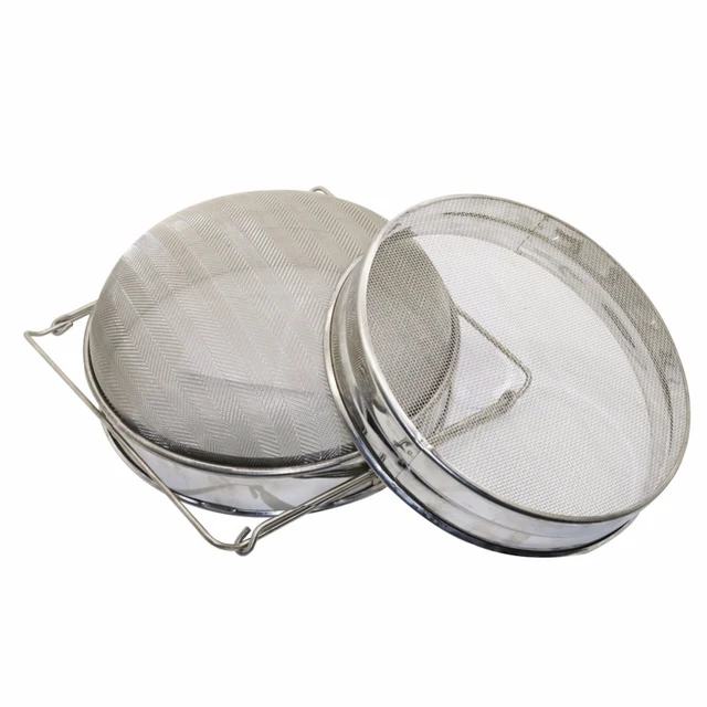 1Db Dupla Rétegű Rozsdamentes Acél Szűrő Nylon Mézes Szita Méhsejt Állítható - Image 4