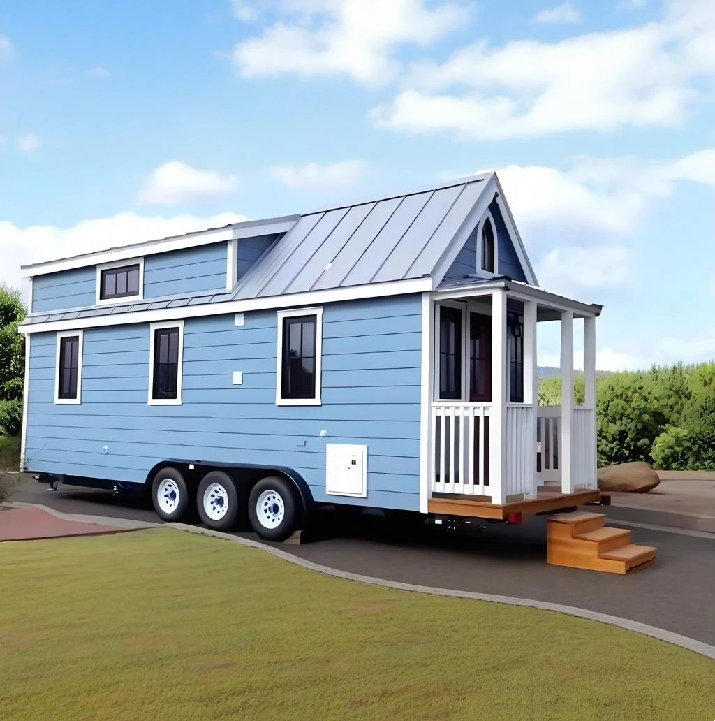 Trailers de habitação minúsculos de acampamento estilo log moderno ...