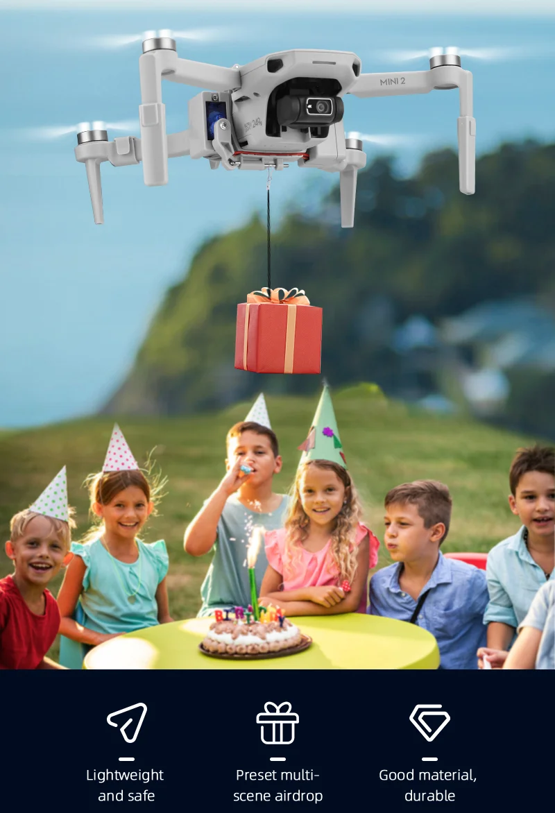 Description Picture 2 of itemBRDRC Airdrop System Thrower for DJI MAVIC Mini1/2/SE/Mini 4K Fishing Bait Delivery Parabolic Airdrop System Drone Accessory