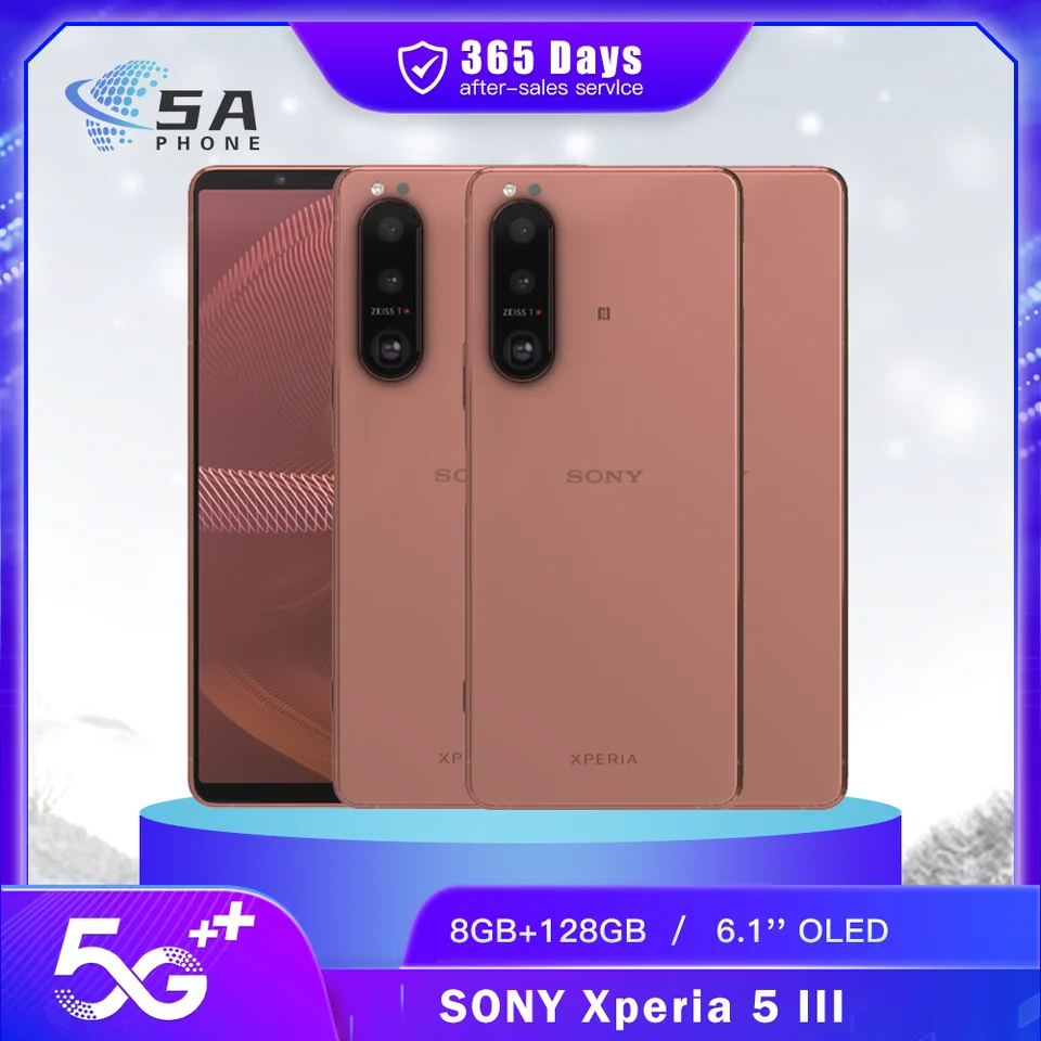 Original Sony Xperia 5 iii 5iii 5G Mobile Phone NFC 8GB+128GB