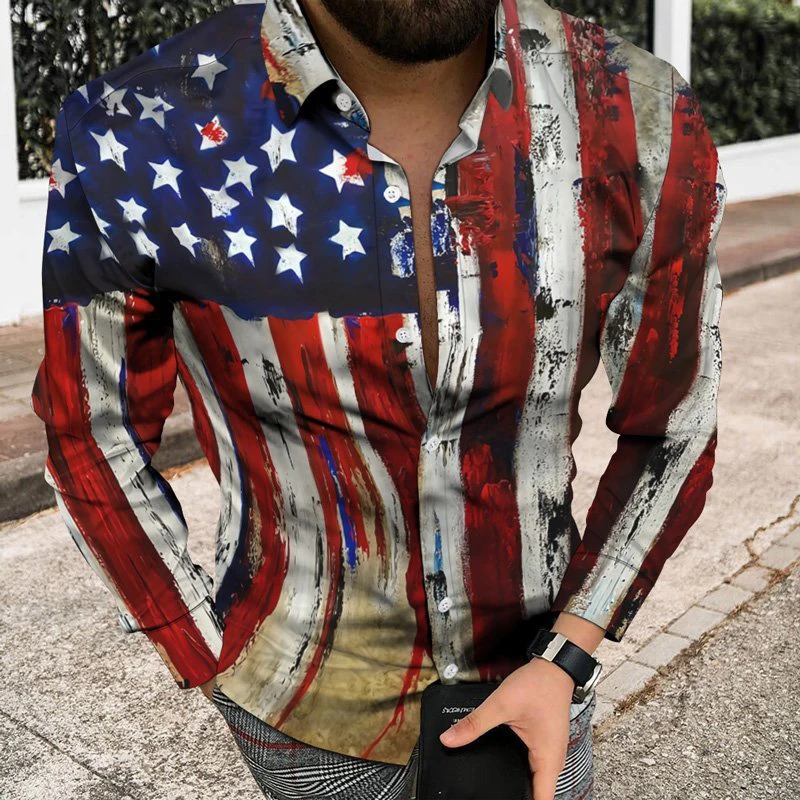 mens shirts with american flag