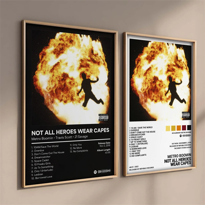 Pop Rap Singer Metro Boomin Album musicale eroi e cattivi Hip Hop 21 Savage  Poster estetica Canvas Print Wall Art Room Decor - AliExpress