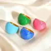 88040-d66b96.jpg Bague géométrique à la mode pour femmes et filles, bagues incurvées en acier inoxydable bleu/vert/rose, bijoux esthétiques, cadeau féminin