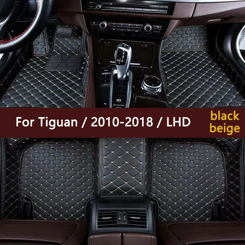 

[LHD] автомобильные коврики для VW Tiguan/2010-2018/левый руль, 5 сидений, искусственная кожа, аксессуары для подставки под ногу