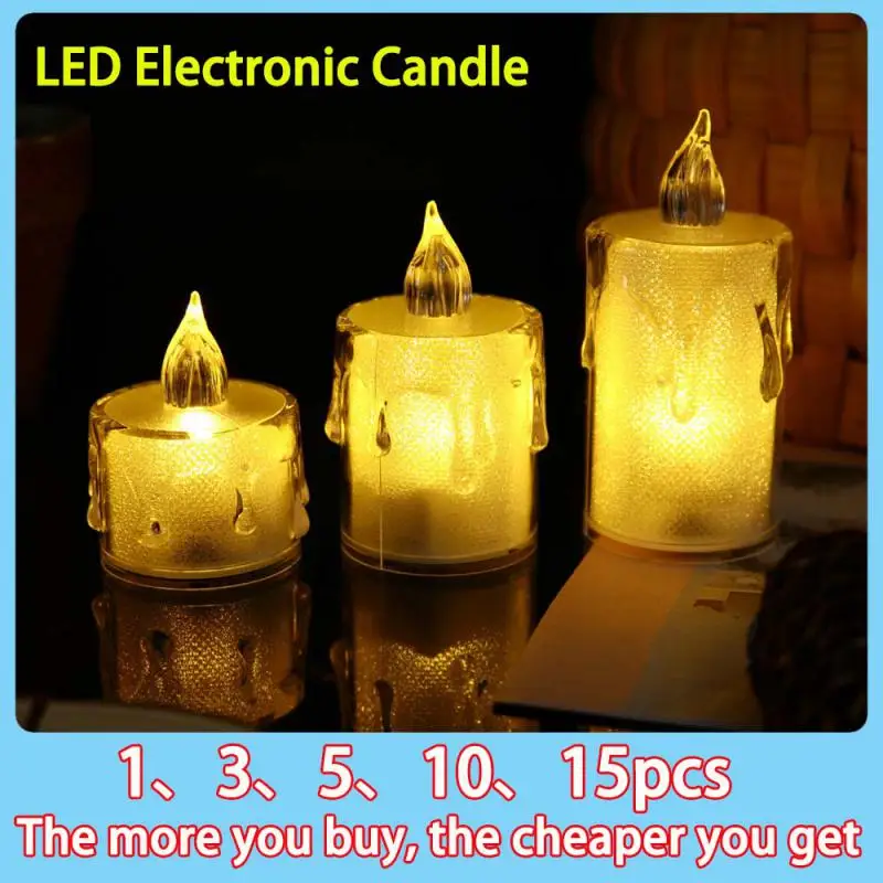 

3/5/10/15PCS LED Electronic Candle Simulation Flameless Candle Light Bulb Battery Operated Holiday Wedding Party Home Decoration