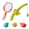 Magnetic LED Light Up Fishing Games Baby Bath Toys Set with Fishing Rod Toddler Bathtub Floating Water Toys for Kids Gift 1