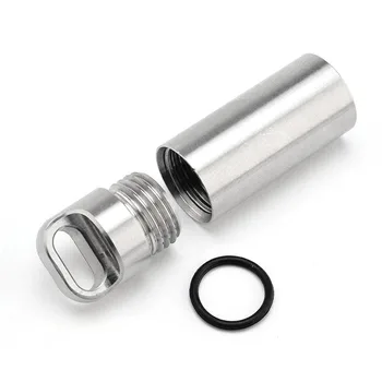 Outdoor Survival Metal Waterproof Tank Aluminum Seal Bottle Emergency First Aid Capsule Pill Container Keychain EDC Gear Tool 3