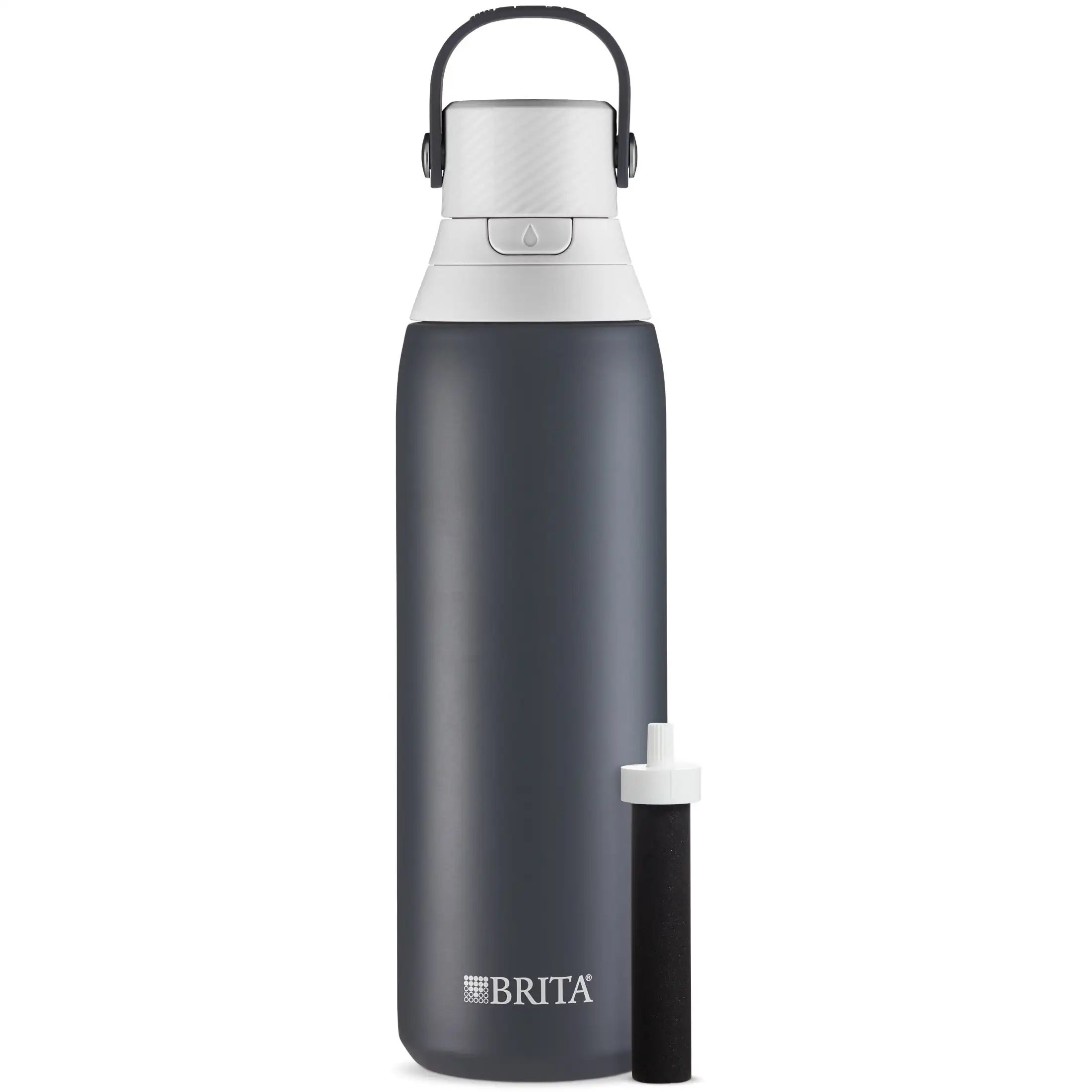 

Бутылка для воды из нержавеющей стали Brita Premium с защитой от протечек и фильтром, углерод, 20 унций