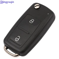 Jingyuqin Flip Fob รีโมทกุญแจรถสําหรับ VW/VOLKSWAGEN แคดดี้ Eos Golf Jetta Beetle Polo Up Tiguan (5K 0837202 โฆษณา ) 5