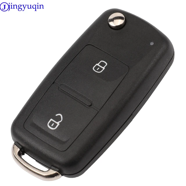 Jingyuqin Flip Fob รีโมทกุญแจรถสําหรับ VW/VOLKSWAGEN แคดดี้ Eos Golf Jetta Beetle Polo Up Tiguan (5K 0837202 โฆษณา ) 5