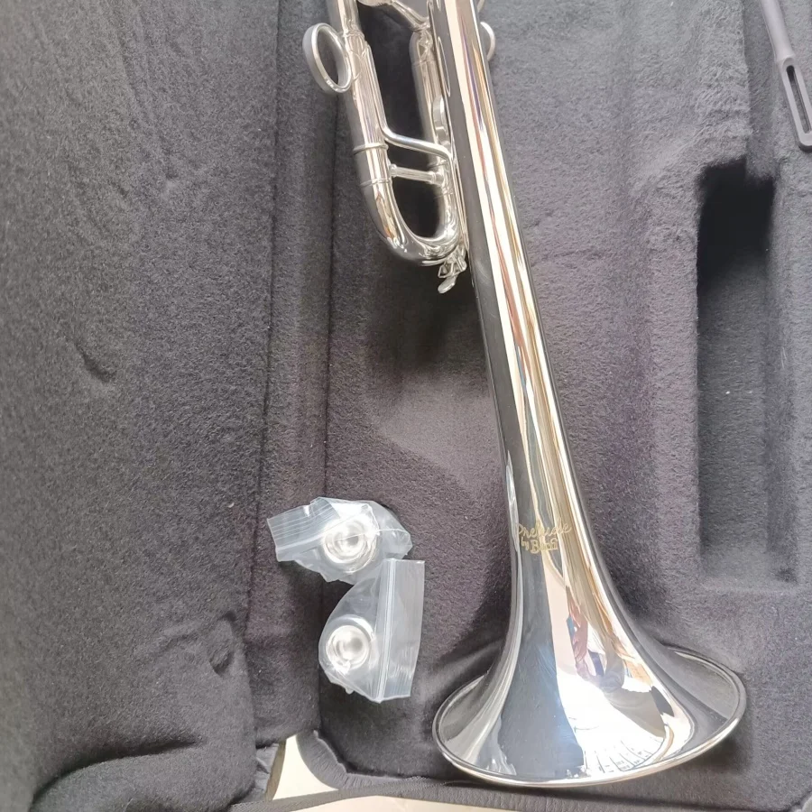Silver Plated trumpet Drop C tone professional performance level Musical With case