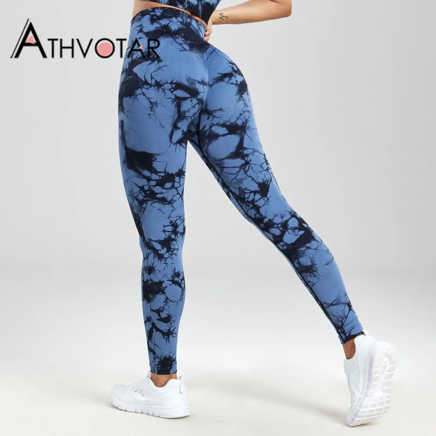 

ATHVOTAR Women Seamless Leggings Push Up Tie Dye High Waist Fitness Legging Sports Casual Gym Skinny Elastic Female Leggings