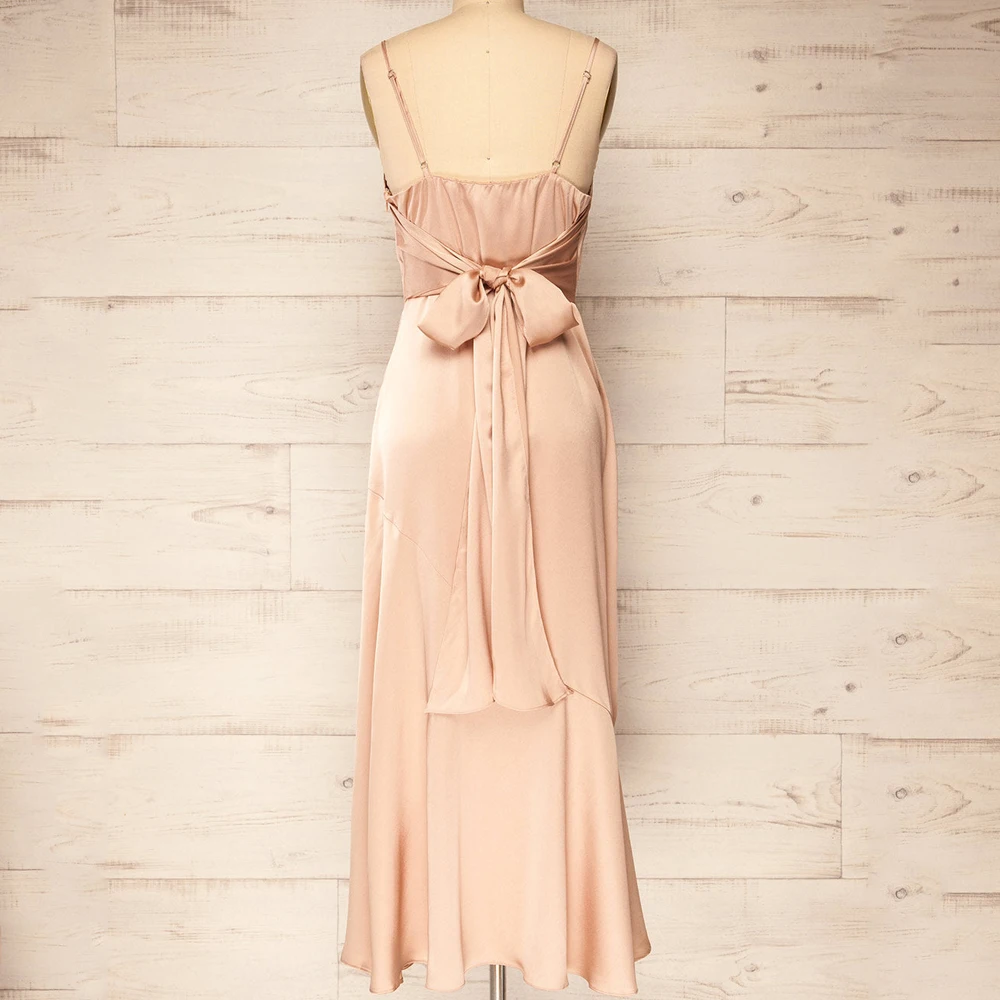 ENOCH Simple V-Neck Side Split Bridesmaid Dresses For Women Sleeveless Backless Party Dresses Custom Made Vestidos De Gala New