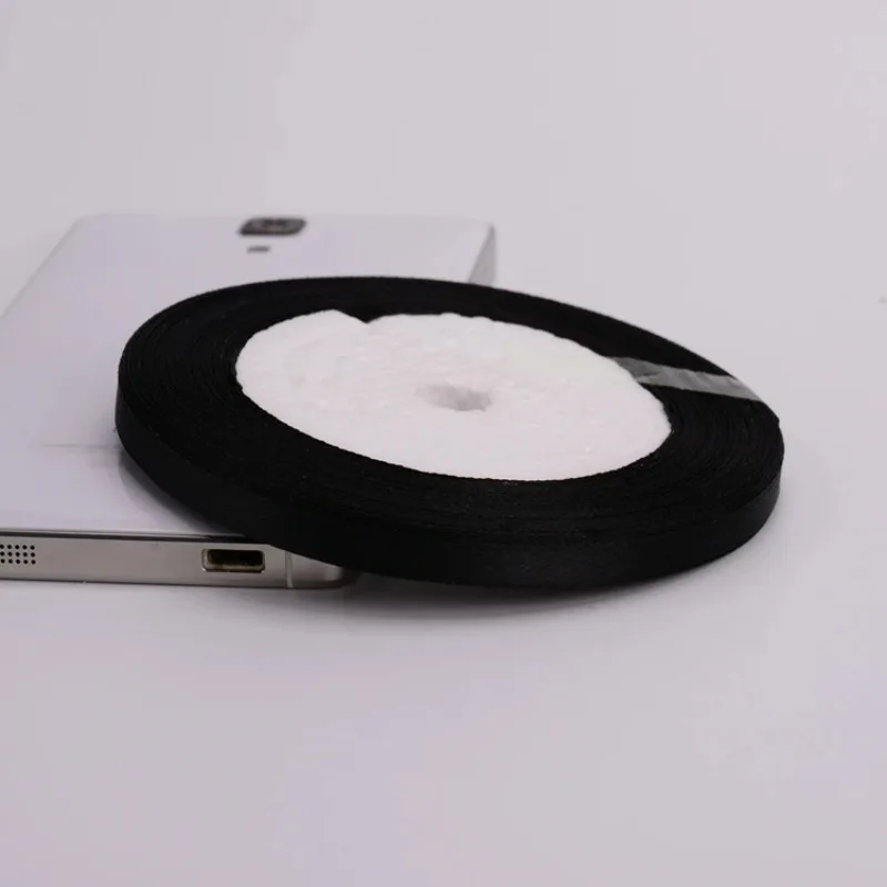 블랙 실크 얼룩 리본, 웨딩 파티, 크리스마스 리본, 꽃 선물 장식, DIY 바느질 원단, 6mm-75mm, 롤 당 22 m, 신제품