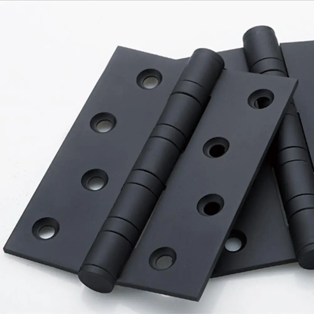 Door Hinges 2pcs-304 Stainless Steel 4 Inch Flat Open Thick Wood Door Folding Door Bathroom Lotus Leaf Black Hinge Shed Hinge, stainless steel hinges,door hinges