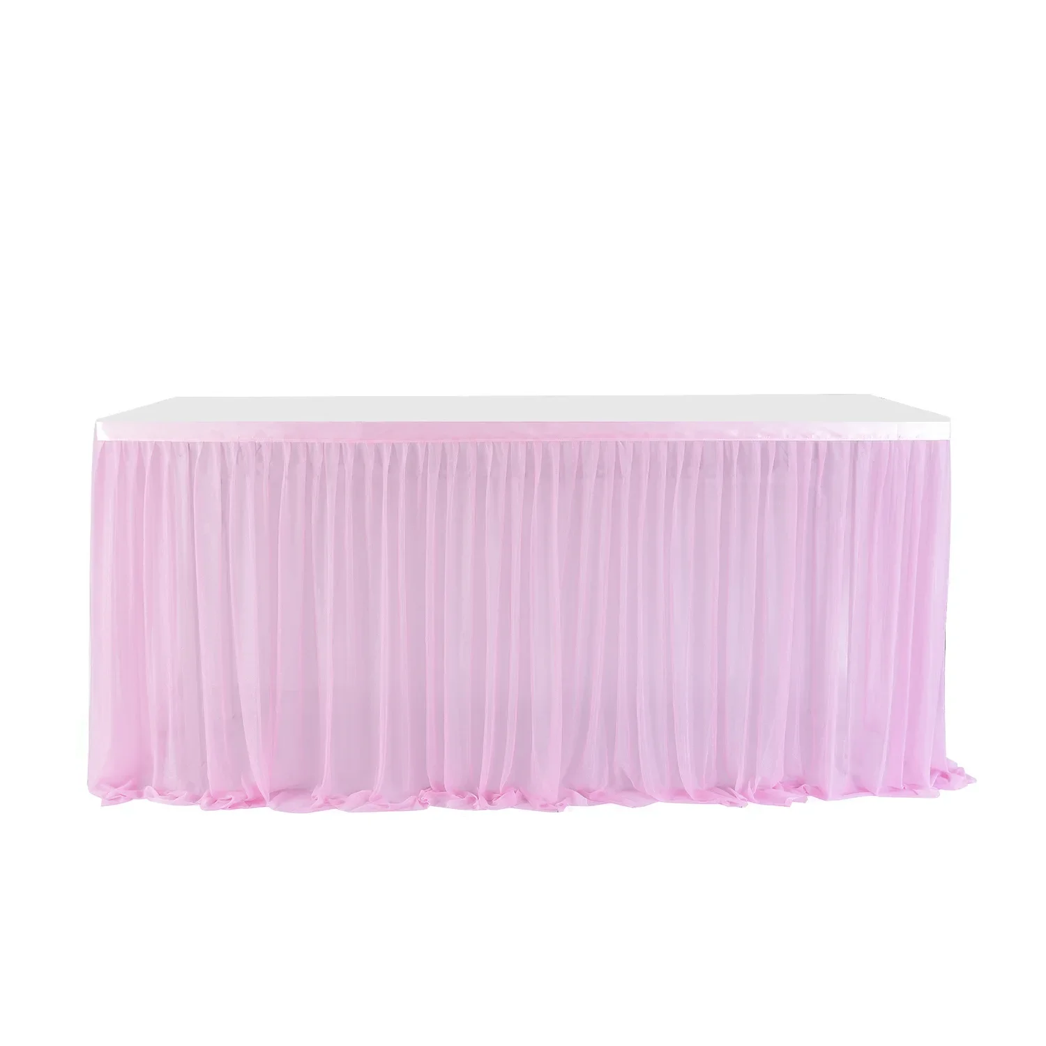 White Pink Tulle Table Skirts for Wedding Kids Birthday Party Tableware Tablecloth Table Skirts Tutu for Party 6/9/14 FT