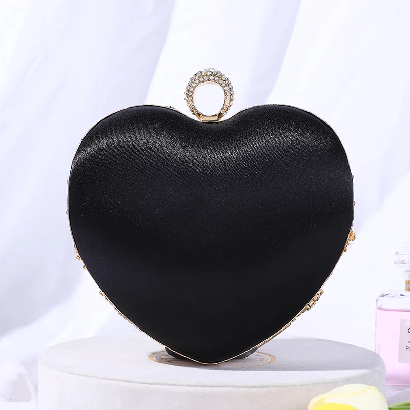 Heart Women Bag Finger Diamonds Purse Clutch Chain Shoulder Emroidery Messenger Bag Rhinestones Weeding crossbody bag women shoulder bag women messenger bag