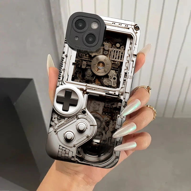 Sleek BlackGame Console Design Shockproof Phone Case