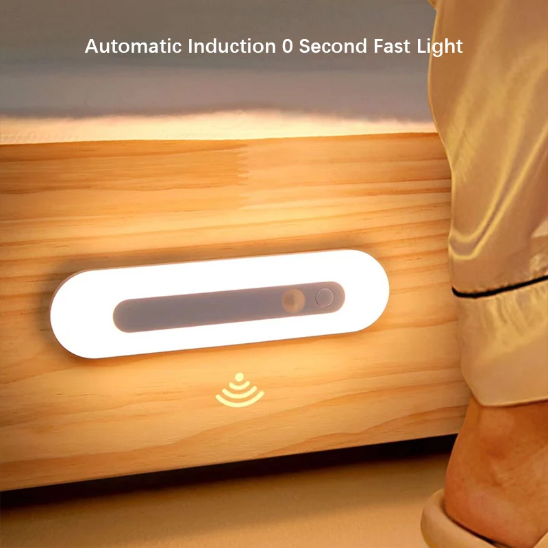 Under Cabinet Lights Motion Sensor Wardrobe Closet Stairs Light Cupboard Lamp Wireless Magnetic Lighting For Bedroom Wardrobe