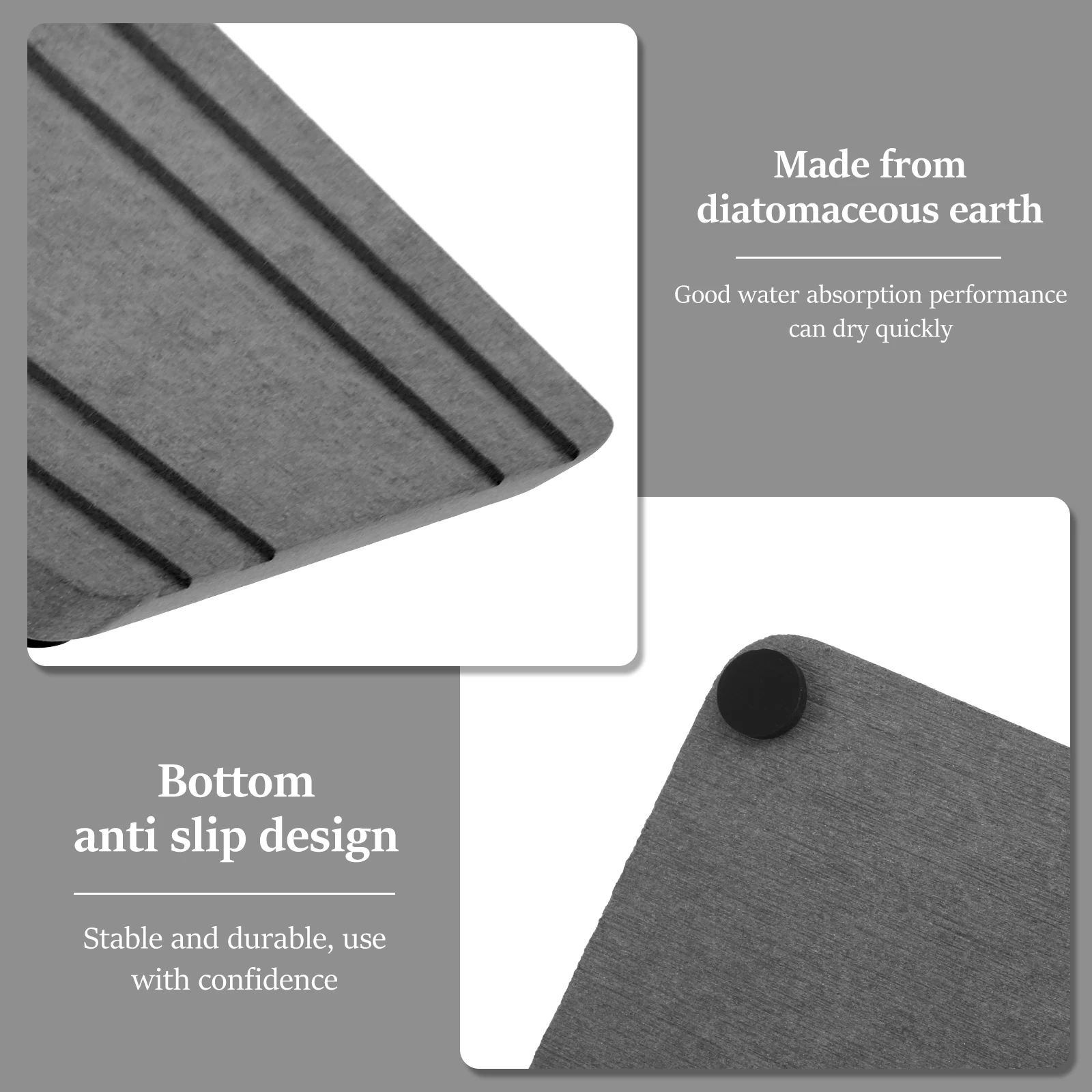 3PCS Hand Soap Holder Drying Stone Tray Absorbent Stone Soap Tray Diatomaceous Earth Coasters Fast Drying for Bathroom Kitchen