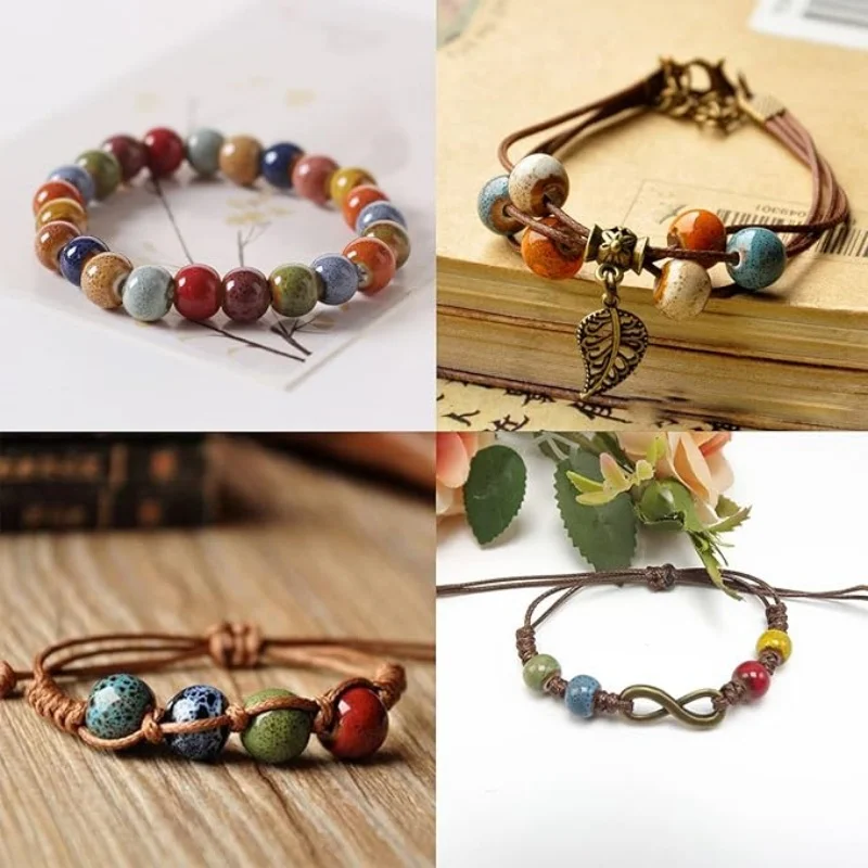 10-100pcs/lot 6mm Multicolor Ceramic Porcelain Round Beads Bracelet Necklace DIY Handmade Jewelry Making Ceramic Accessories