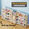 24-Bin 3-Shelf Toy Storage Organizer, Kids Bookcase with Bins, Playroom and Bedroom Decor, White