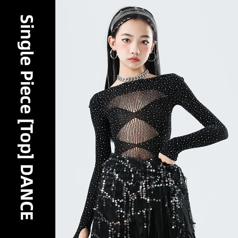 Children's Jazz Dance Outfit Me Top Skirt Set Street Dance Performance Costume Cute Girls' Outfit Chinese Manufacturer