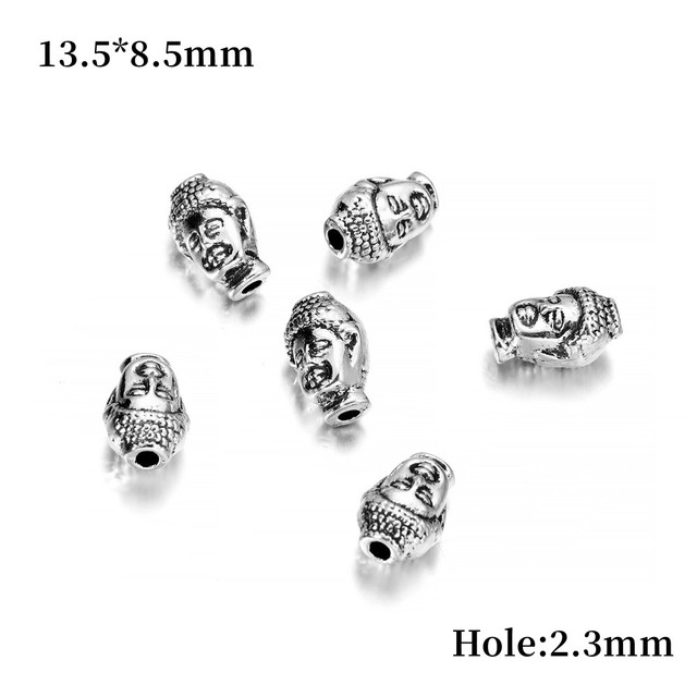 Gold Charm Beads Buddha Sparta leopard Lion Heads Spacer Beads Supplies For Jewelry Finding Making DIY Bracelet