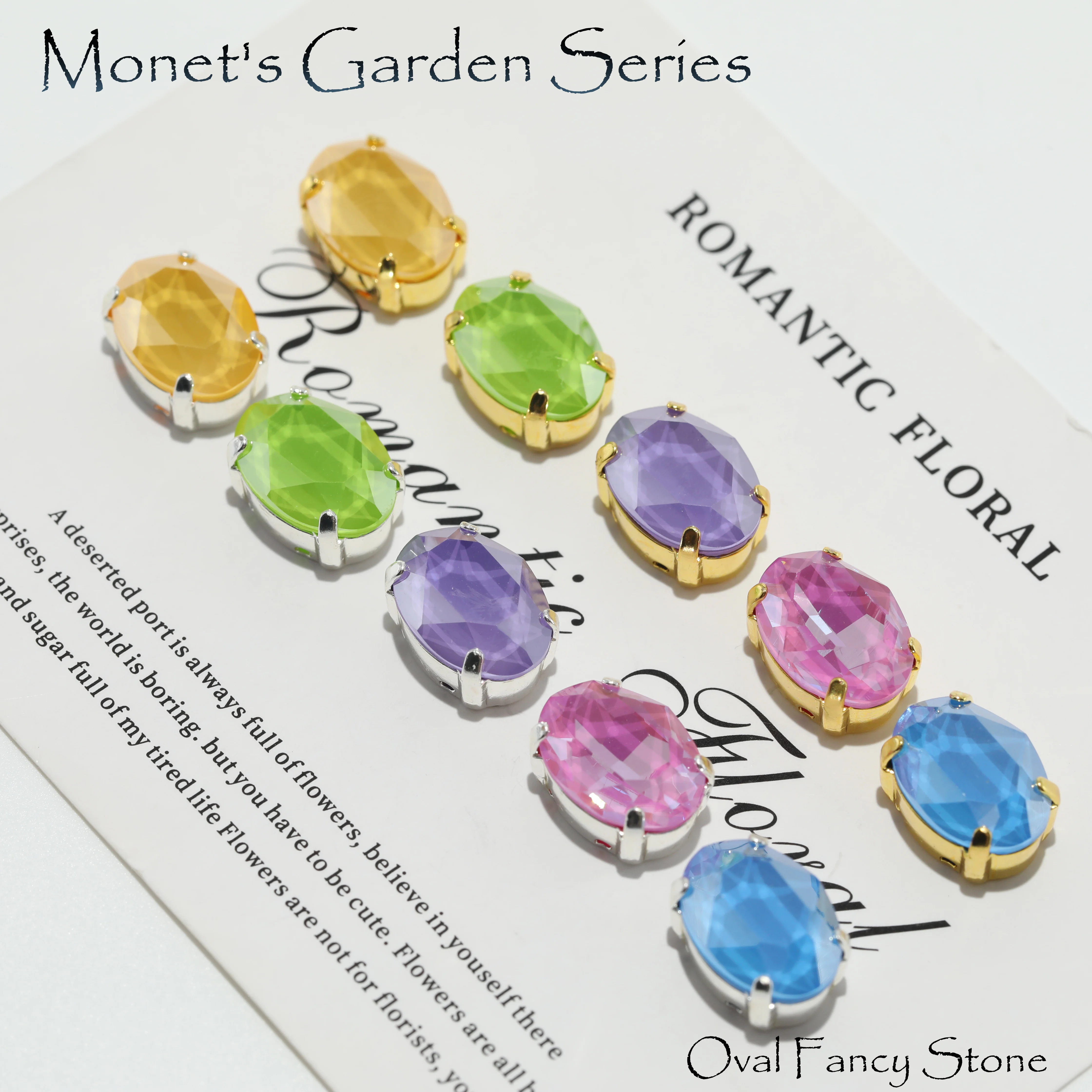 GRST Premium K9 Kristall Ovale Mocha Strasssteine Monet's Garden 2.0 Serie DIY-Deko für Kleider, Schuhe, Taschen, Nagelkunst, Handarbeit