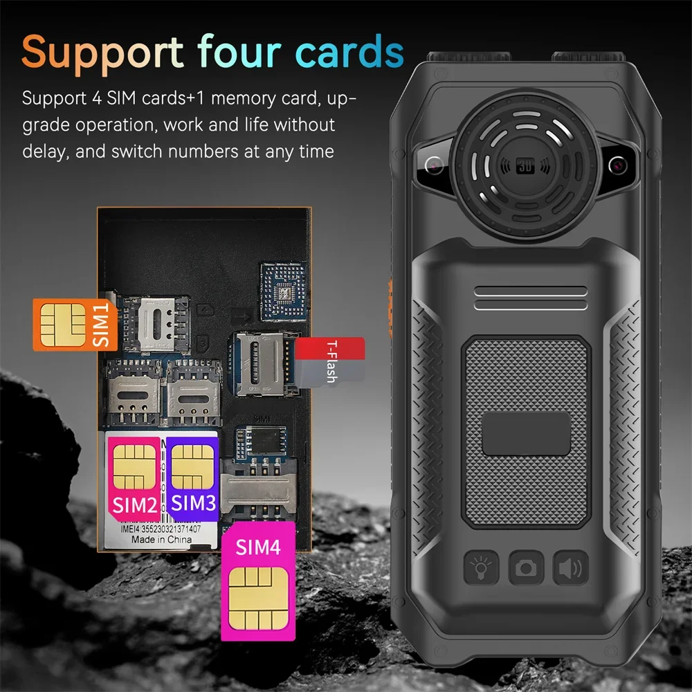 UNIWA M6000 2G Feature Phone Power Bank 2.3Inch FM Radio MP3 Voice Record Torch Cheap Mobile Phone English Keys Button Cellphone 6