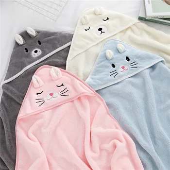 Asciugamani con cappuccio per bambini Accappatoio per neonati Asciugamano da bagno super morbido Coperta per dormire calda Avvolgente per neonati e ragazze