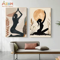 Abstract Retro Bohemian Style Yoga Pose Art Poster Canvas Printing Yoga Studio Peaceful Meditation Space And Home Decoration - Image 3