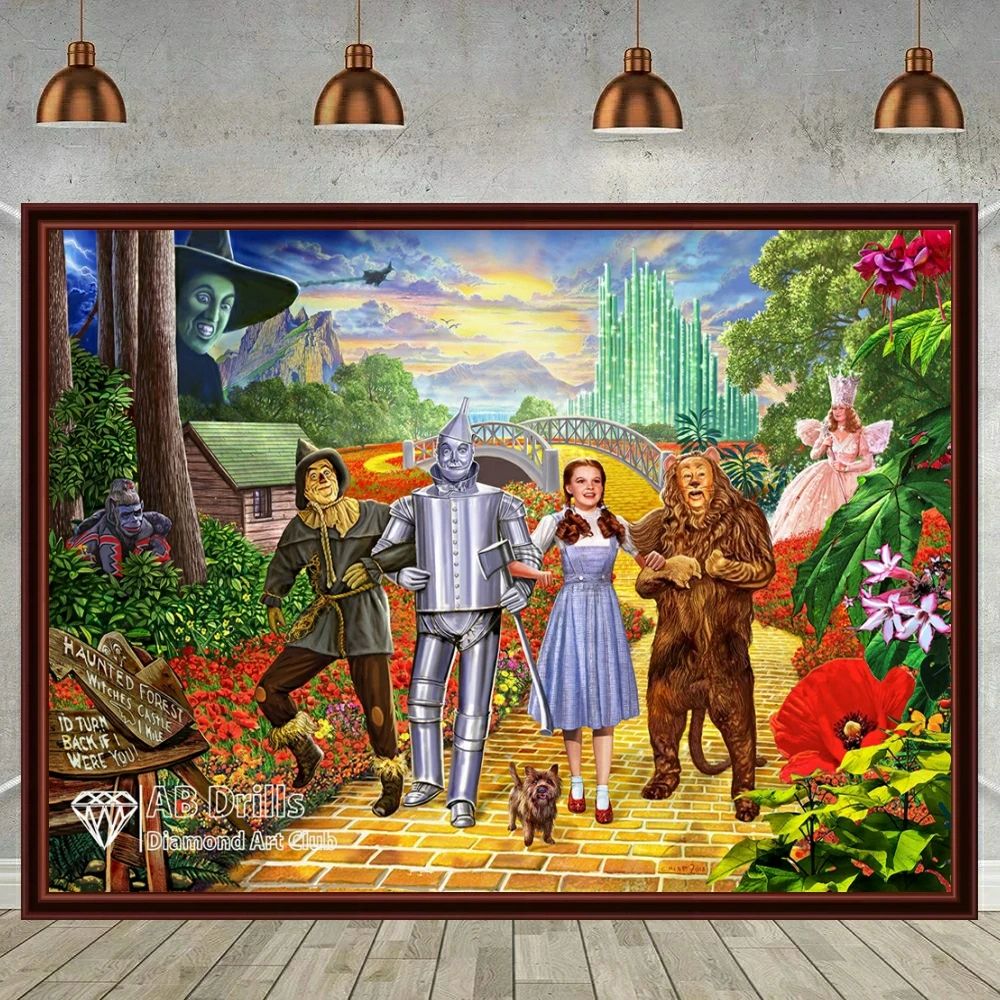 Wizard of Oz 5D DIY AB Diamond Painting Embroidery Disney Movie Cross  Stitch Mosaic Handicraft Pictures Craft Home Decor Gift