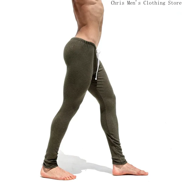 Soft and Comfortable Slim Foot Pants Autumn and Winter New Men's Elastic Striped Knitted Pants Men's Elastic Fitness Pants Gym 6