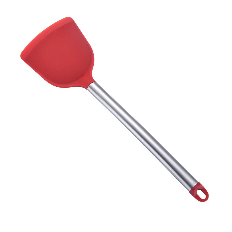 Stainless Steel+Silicone Cooking Utensil Kitchen Tools Turner Soup Spoon Strainer Pasta Server Egg Beater Spatula Food Tongs 1Pc kitchen utensils