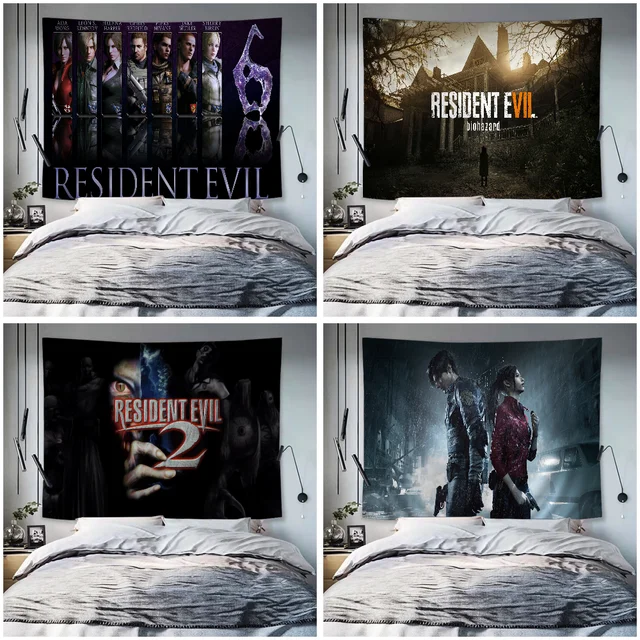 Resident Evil bricolage tapisserie murale suspendue Tarot Hippie tapis muraux dortoir décor à la maison 1