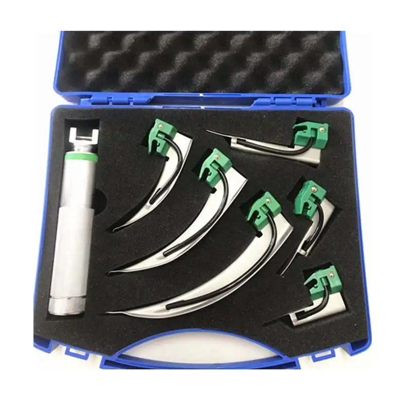 

Hot Selling Pediatric Adult Miller and Mac Fiber Optic Disposable Blades Laryngoscope Set for Intubation