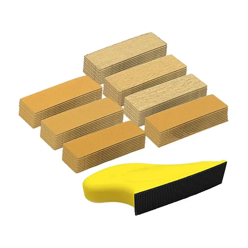 

Finger Sander For Crafts Detail Sanding Refill 80 Sheets Small Detail Handle Sanding Hand Sander Paper Waterproof For Crafts