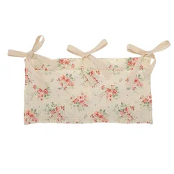 Cotton Double Pouch Baby Crib Organizer (Floral)