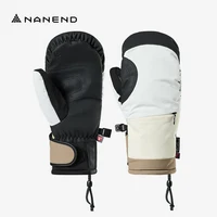 Nanend New Color-matching Ski Gloves for Women's Stuffy Men's Professional Waterproof and Warm Gold Standard P Cotton 1