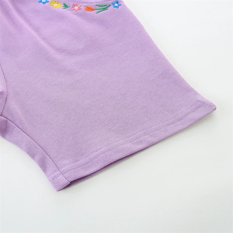 Jumping Meters Girls Shorts Floral Embroidery Children's Clothes Trousers Pants Pockets 2-7T